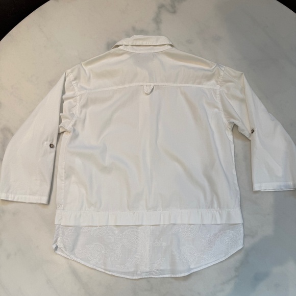 Women’s Top, Drawstrings of Malibu, White Size l 100% Cotton - Picture 6 of 8